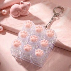하비소 투명 LED 고양이 젤리 키보드 키캡 키링 9구, 1개, 단일 1개, 단일
