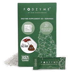 장 을 위한 FODZYM 홈 키트 소화 효소 복부 팽만감 변비 설사 복통 저용량 FODMAP 60회 접종, 30-DOSE ON-THE-GO KIT