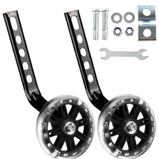 자전거 보조바퀴 빛나는 LED 보조휠, 1개, 146cm, 블랙