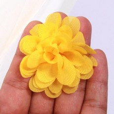 수제 작은 쉬폰 패브릭 인공 꽃 머리 웨딩 드레스 모자 홈 인테리어, 24. Yellow