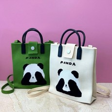 2칼러 팬더 판다 니트 미니가방 크로스백