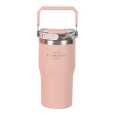 에코럭키 스윙핸들 진공 텀블러 600ml 보온 보냉 걸이형 손잡이, 스윙핸들 텀블러-핑크, 1개
