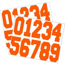 Chalkallaboutit® 야구 소프트볼 하키 미식축구 및 라크로스 스포츠 헬멧 숫자 높이 5.1cm x 2.5cm2인치 1인치 화이트 블루 450784, 주황색 450784