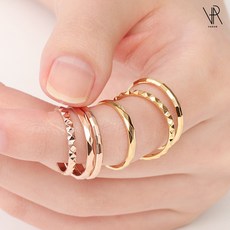 VARAM 써지컬316L스틸 삼각 마름모 사각 컷팅 레이어드 실반지