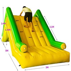 수영장 미끄럼틀 어린이 수영장 물놀이시설 워터슬라이드 가정용 에어바운스 풀장 슬라이드, 노란색 4.5x2x1.8m, 1개