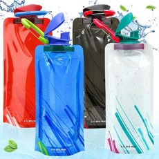 접이식 4개 세트 700ml 물병 유연한 재사용 가능 등산 모험 여행용