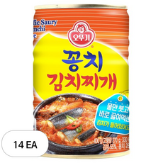 오뚜기 꽁치 김치찌개 통조림, 14개, 400g