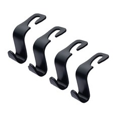 아이코어스 차량용 헤드레스트 후크걸이, 4개, 블랙