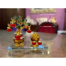 招財進寶小柿子樹名片座，辦公室桌面擺飾，創意名片收納架，提升工作空間質感, 1個