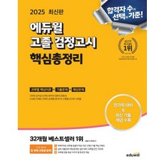 2025 에듀윌 고졸 검정고시 핵심총정리 전과목 대비, 상세 설명 참조
