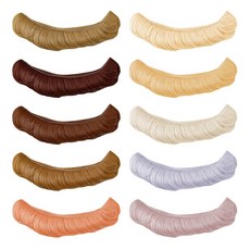 인형 가발 합성 섬유 DIY BJD 액세서리 앞머리 숏 웨이브 롱 컬 혼합 색상, 1개, 믹스드 컬러 497