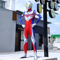 【】超人力霸王迪卡 鹹蛋超人衣服 迪迦cos服 迪迦奧特曼衣服 親子裝 萬聖節迪卡衣服 迪迦頭盔 派對變裝服 萬聖節, 1個, 迪迦緊身衣【單獨緊身衣】,130-140公分