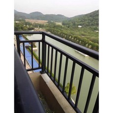 에이패쓰 옥상난간대 베란다 스텐 핸드레일 안전바, 1개, 검정색 (맞춤 사이즈)