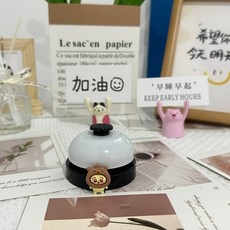臺灣出貨 【可愛搶答鈴】卡通鈴鐺手按搶答鈴寵物傳喚鈴前臺上菜鈴餐桌鈴, 【咖色小熊頭】白色鈴鐺一件, 1個