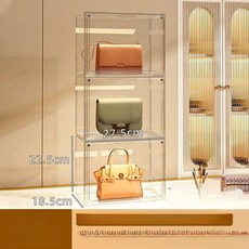 가방 진열장 침실 보관함 수납 정리장 철제 진열대 매장, [중형 고투명] 3개 세트