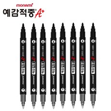 모나미 예감적중 A플러스 사인펜, Black, 8개