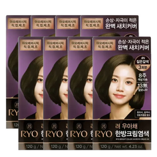 려 우아채 한방크림염색 염모제 6종, 4N 짙은갈색, 8개