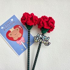 스승의날 선생님선물 감사선물 카네이션볼펜 스승의날토퍼, 1개, 레드2개세트