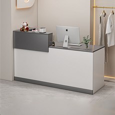 계산대 수납형프론트 안내데스크 상담테이블 미용실 네일숍 카운터 업소용 카운터테이블, 좌고우저, 화이트+그레이