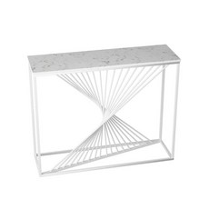 북유럽 거실 프레임 폭좁은 콘솔 대리석 블랙 60x30x80 현관 복도, N. 흰색 100x30x80mm