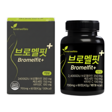 브로멜핏 브로멜라인 퀘르세틴 파인애플 효소 GDU2400 초고함량, 1개, 60정