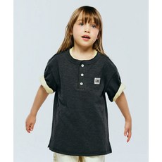 LEE KIDS 헨리넥 슬럽 티셔츠 다크그레이 LK2602ST04DG 489345