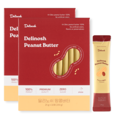 딜리노쉬 짜먹는 땅콩버터 스틱포, 2개, 250g