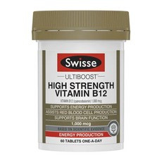 Swisse Ultiboost高單位維他命B12錠 1000mg, 1罐, 60顆