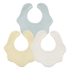 AVAUMA 雲朵邊圍兜 3入, A款(薄荷綠+檸檬黃+奶油白), 3個