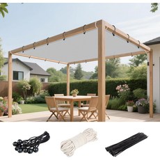 Awnpro 8피트 x 16피트 스트레이트 엣지 쉐이드 야외 페르골라 파티오 뒷마당 가든 선쉐이드를 위한 그롬멧 차양 라이트 그레이