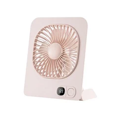 자석식 책상용 선풍기 USB 충전식 휴대용 테이블 팬 LED 디지털 디스플레이 3단 속도 조절 전기 냉풍기 가, 02 Pink