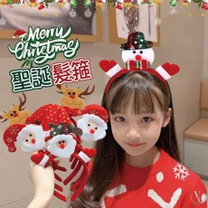 聖誕老人造型髮箍 可愛派對髮飾 節慶裝扮配件, 格子雪人, 1個