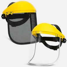 예초기 안면보호구 작업면 벌초 보안면 예초기보호장비 얼굴보호 보안경, 1세트, 헤드2개+검정망1개+투명판1개