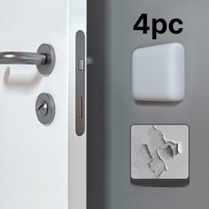 뿌리담 실리콘 보호패드 문보호 도어충격 문쾅 소음 방지 실리콘 스티커 4개, 1세트, 화이트