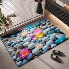 유티즌 조약돌 규조토 발매트 빨아쓰는 소프트 3D착시 흡수 욕실발매트, 1개, 조약돌.이븐리