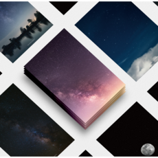 인테리어 밤 하늘 야경 풍경 소품 패키지 엽서, 오로라2