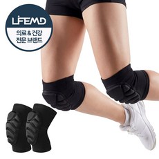 라이프엠디 1+1 쿠션 무릎 보호대 슬개골 관절 보호 패드 아대 스포츠 등산 러닝 헬스 기능성 무릅 니패드 슬개건 좌우 가드, 블랙, 1세트