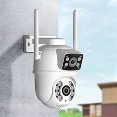 NuriCam CCTV 1080p고화소 실내외 겸용 홈캠 주차장 마당 보안 카메라 듀얼 카메라, 1개, CS201-BO