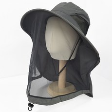 메쉬망 모기장모자 벌초모자 양봉모자 방충 낚시, 그레이, 1개