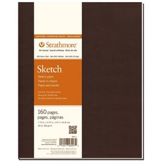 Strathmore 480-7 소프트커버 아트 저널 19.7cm x 24.8cm(7.75인치 9.75인치) 화이트 160페이지, Strathmore 480-7 소프트커버 아트 저널,