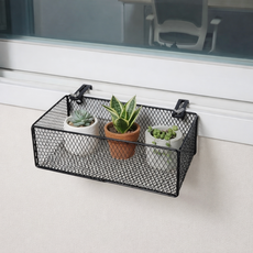 무아랑 자유로운 간격조절 튼튼고정 창틀 선반, 블랙, 1개