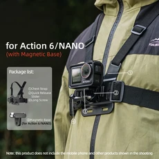 DJI 액션 6 5 프로 4 GoPro 13 12 Ace Nano 사이클링 브이로그 스포츠 카메라 액세서리용 체스트 스트랩 퀵, 03 for Action 6 Nano
