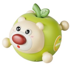 蘋果造型不倒翁搖鈴 嬰幼兒安撫玩具, 蘋果熊不倒翁 綠色, 1個
