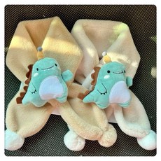 新款冬季防寒可愛卡通恐龍男童毛絨圍脖韓版圍巾超萌加厚保暖脖套