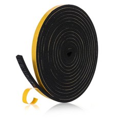 문 및 창문용 웨더 스트리핑 도어 씰 자체 접착 방음 단열 갭 필러 슬라이딩 외부 전면 잼 프레임용 고밀도 CR 폼 테이프 블랙 1.3cm x 0.6cm 4.6m1/2, 문 및 창문용 웨더 스트리핑 도어 씰, 자체 접착 방음