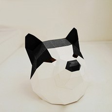 Papercraft Shiba Inu (黑色), 柴犬面膜