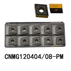 CNMG120404-PM CNMG431-PM CNMG120408-PM CNMG432-PM 4225 4325 인덱싱 가능 CNC 카바이드 터닝 인서트 CVD 이중 코팅 10 개, [00] CNMG120408-PM, [00] 4225