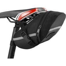 HAOJUNER 자전거 안장 가방 안전 탑승을 위한 반사형 산악 도로 자전거용 언더 시트 팩, Black