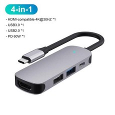 Otg 어댑터 멀티 스플리터 고속 4 USB 포트 3.0 2.0 허브 Pd 60W C타입 PC 사무실 도구 5gpbs, [01] 4 in 1, 02 Style A_01 CHINA