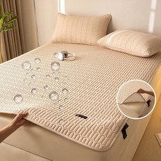 montheria 침대패드 방수패드 사계절 항균 누빔 고정밴드형 D12-28, 스타일3